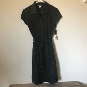 NWT Odds & Ends Black Button Up Dress Sz M